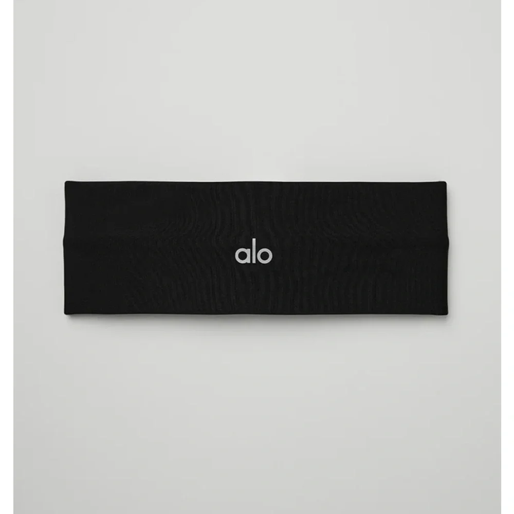 ALO Airlift Black Logo Headband, New - Picture 2 of 5